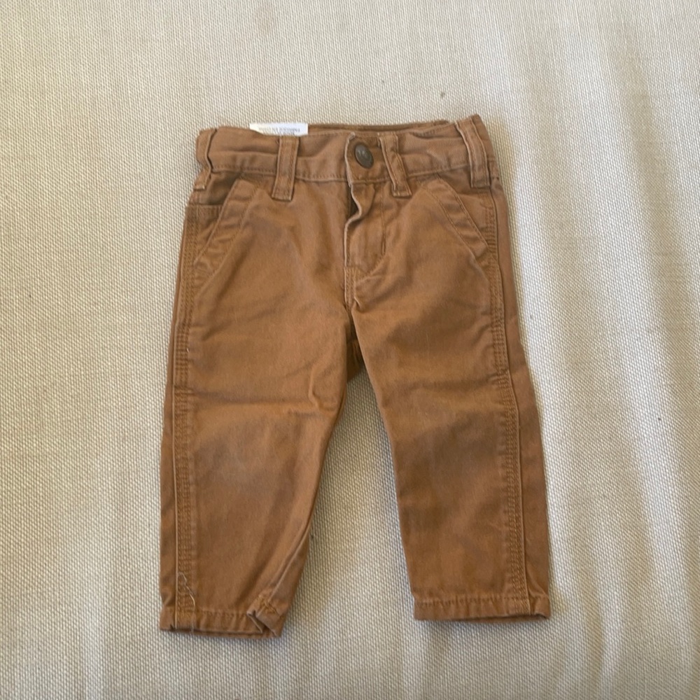 Peek Kids Baby Dungaree Jeans- Dark Khaki